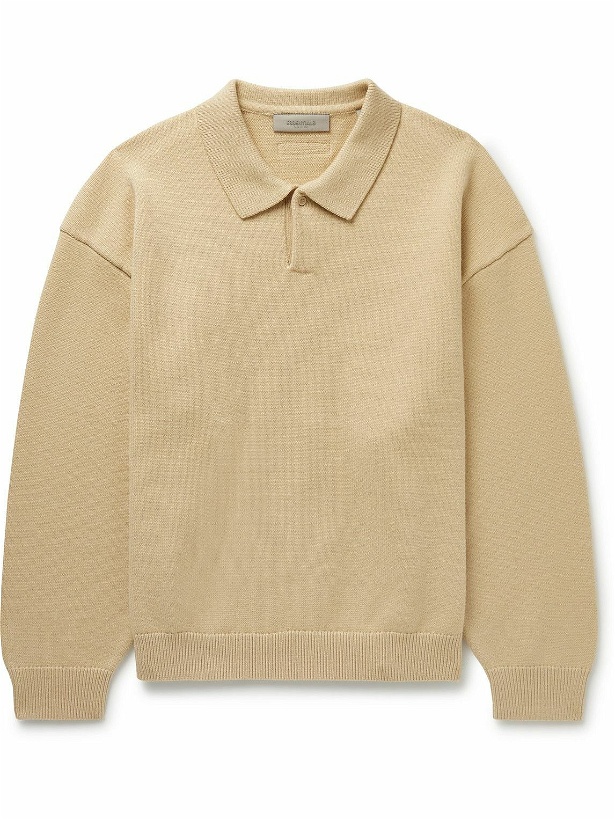 Photo: FEAR OF GOD ESSENTIALS - Oversized Knitted Polo Sweater - Neutrals