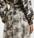 Max Mara Elegante Sabbia printed silk organza maxi skirt