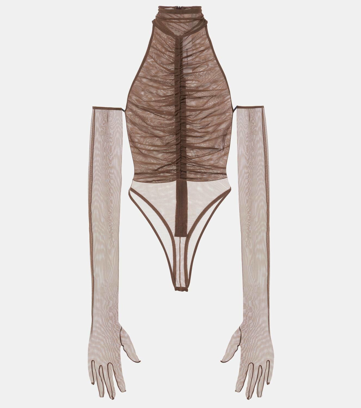 Alex Perry Ruched sheer bodysuit
