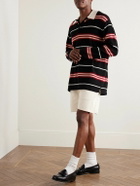 Guest In Residence - Rugby Striped Cashmere Polo Shirt - Black