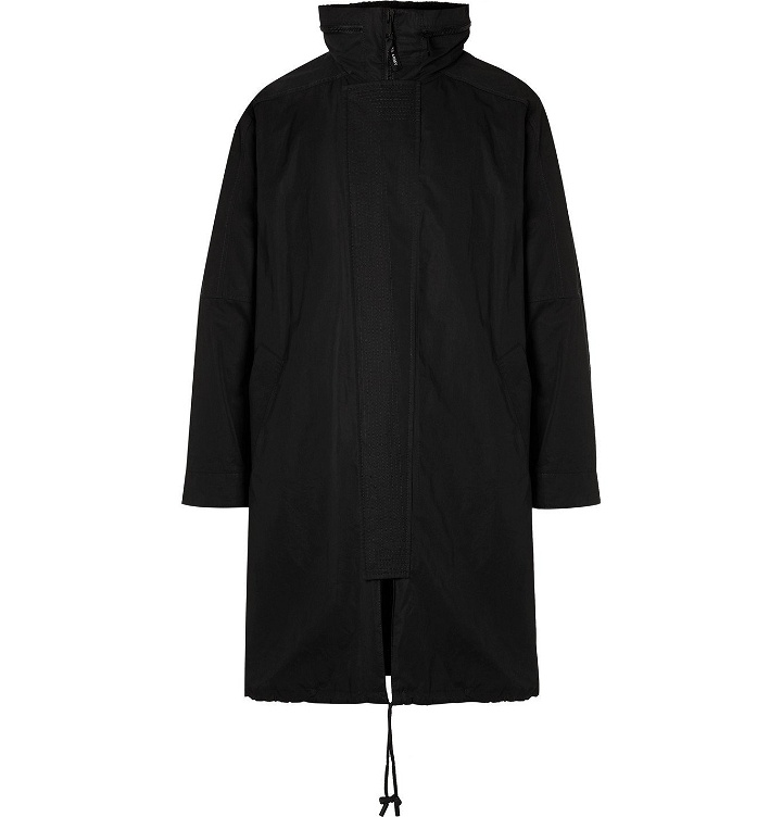 Photo: Yves Salomon - Hooded Cotton-Blend Canvas Parka with Detachable Shearling Liner - Black