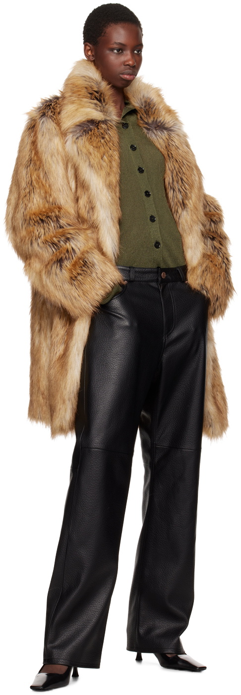 Recto Black Greta Faux-Leather Pants
