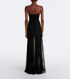 Retrofête Jeanette lace strapless gown