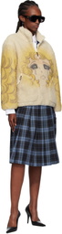 Pushbutton Yellow & Beige Crying Girl Half Zip Up Fleece Sweater