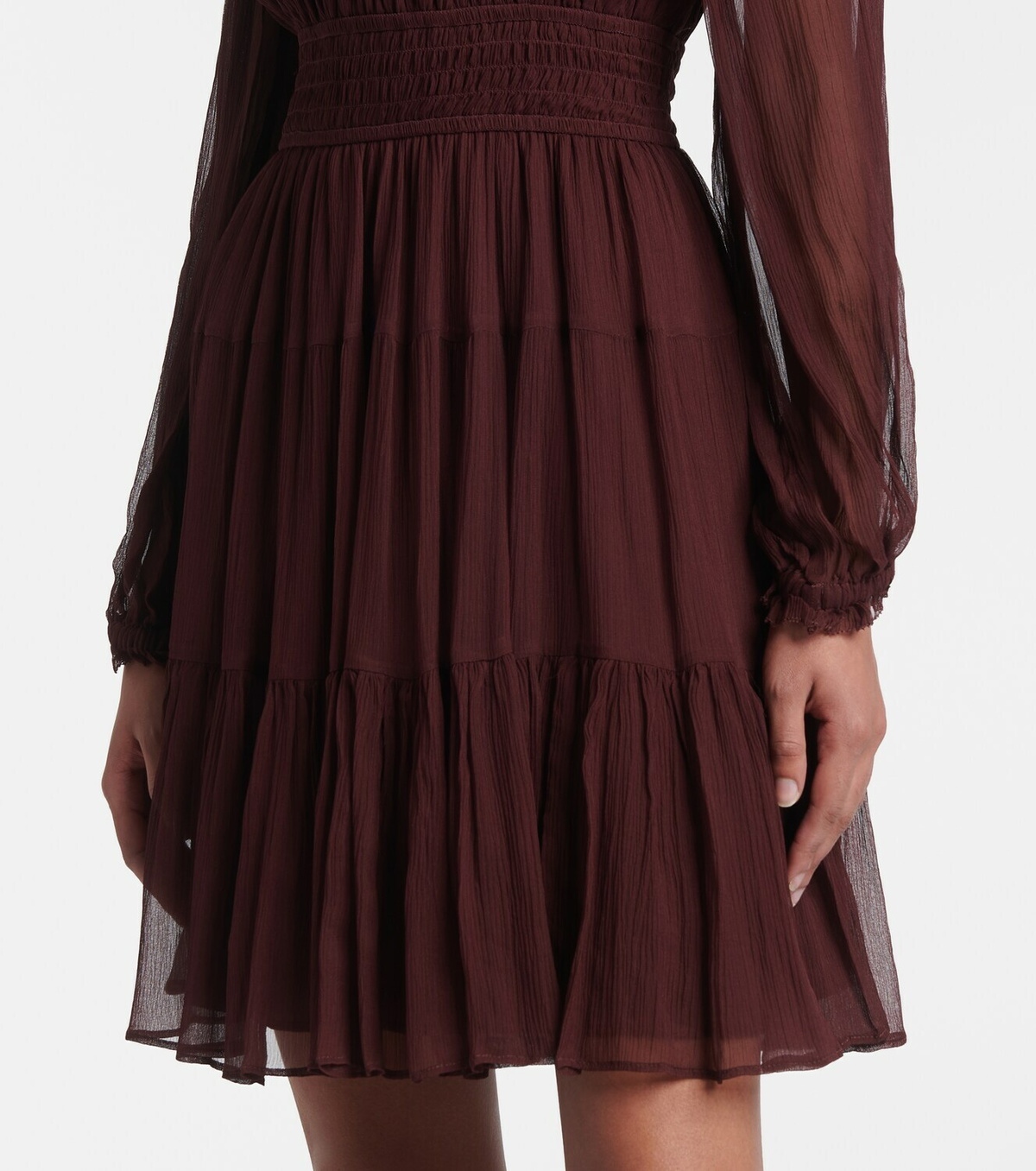 Ulla Johnson Ava tie-neck silk chiffon minidress