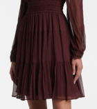 Ulla Johnson Ava tie-neck silk chiffon minidress