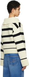 Axel Arigato Off-White & Black Clio Cropped Sweater