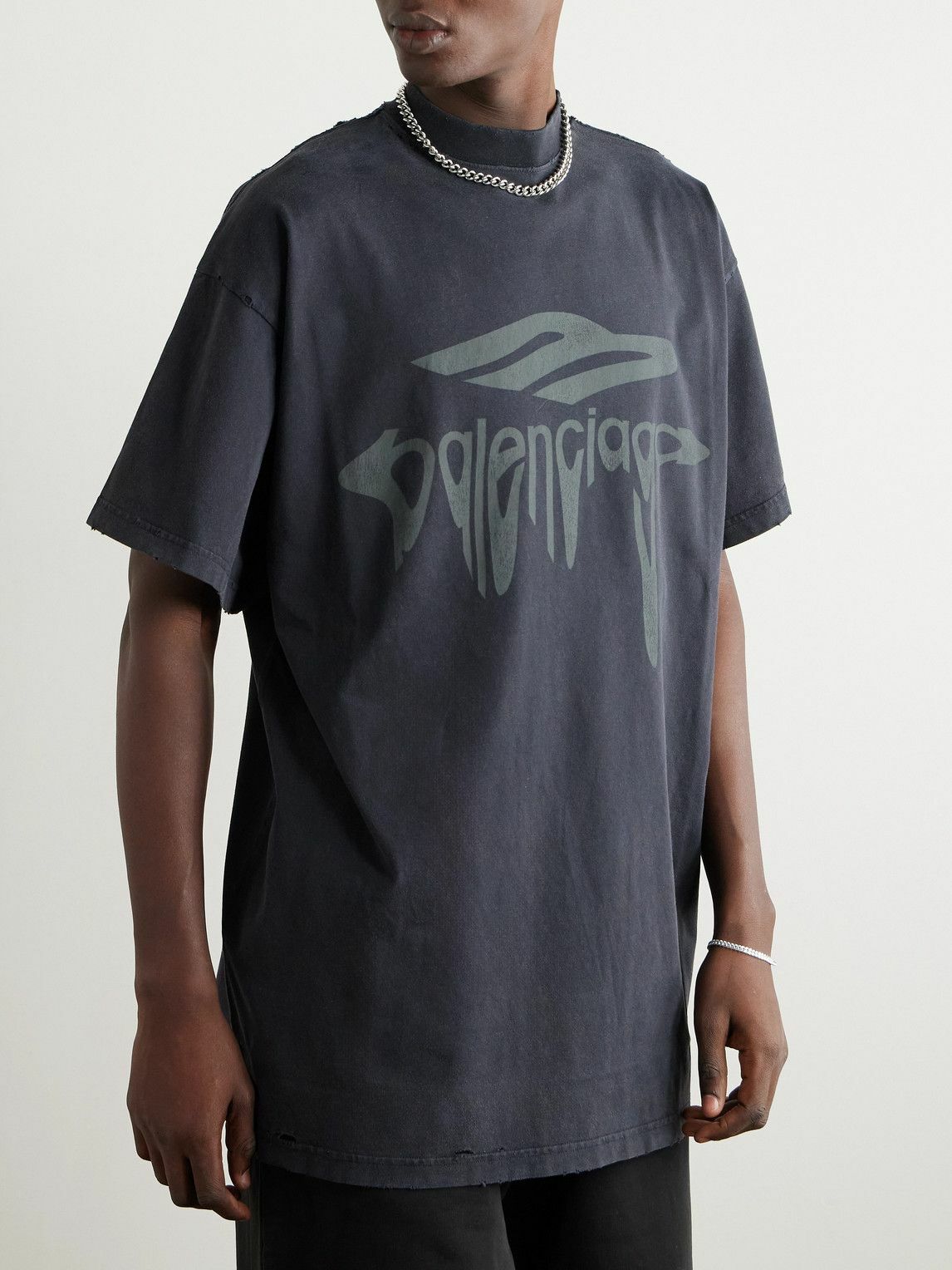 Balenciaga - Logo-Print Cotton-Jersey T-Shirt - Black Balenciaga