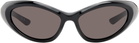 Balenciaga Black Oval Sunglasses