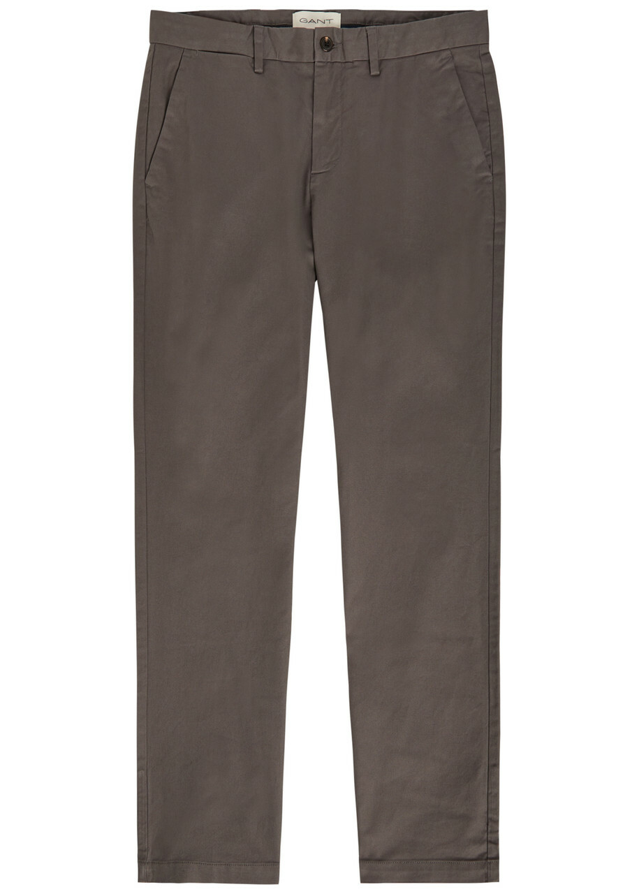 Gant Straight-leg Stretch-cotton Chinos Brown