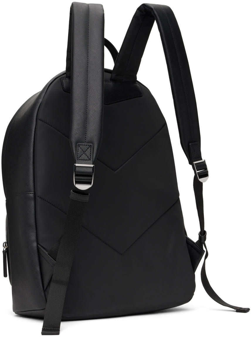 Emporio Armani Black Leather Backpack