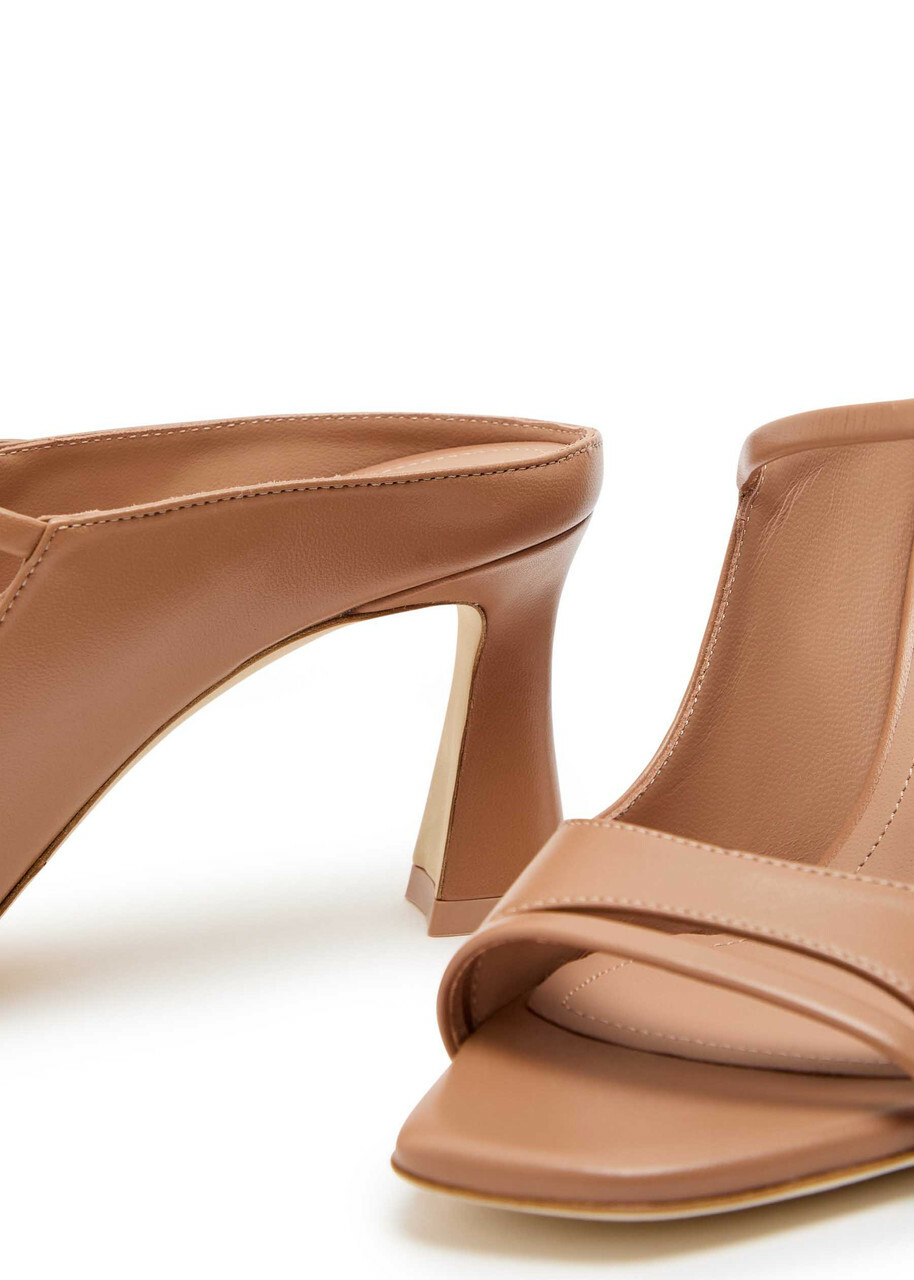 Malone Souliers Rania 70 Leather Mules Beige