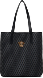 Versace Black 'La Medusa' V Jacquard Tote