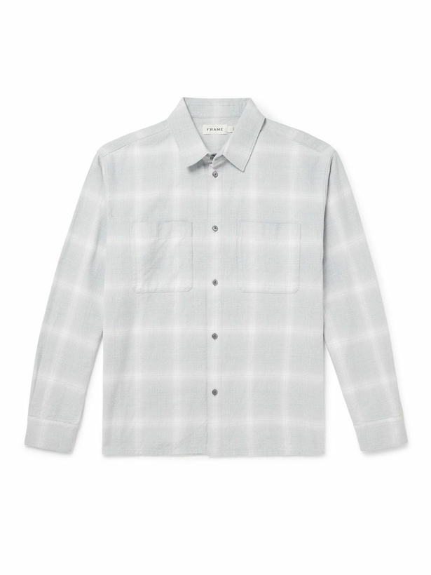 Photo: FRAME - Checked Cotton-Flannel Overshirt - Gray