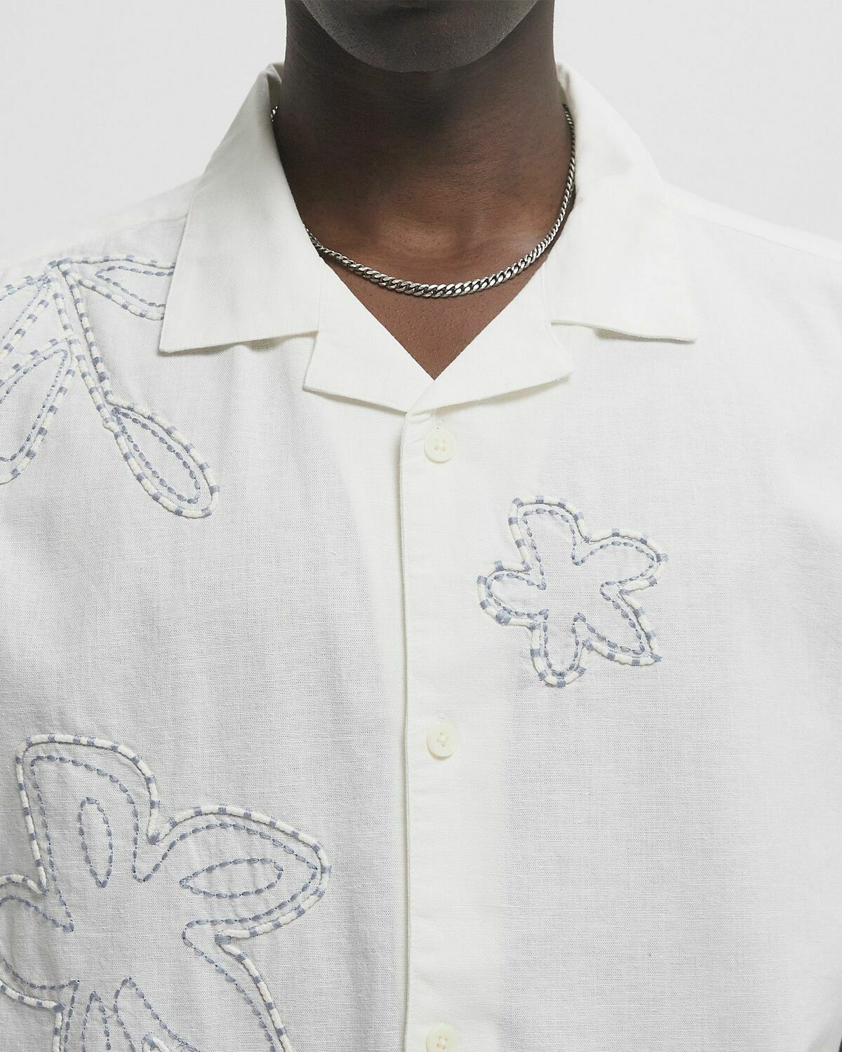 Wax London DIDCOT SS SHIRT OVERSIZED FLORAL White Mens Shortsleefe