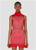 Mesh Knit Dress in Red