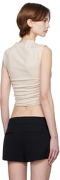 Alexander Wang Beige Ruched Tank Top