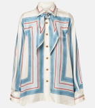 Zimmermann Striped scarf-detail silk shirt
