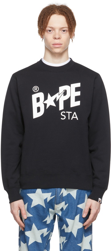 Photo: BAPE Black Cotton Sweatshirt
