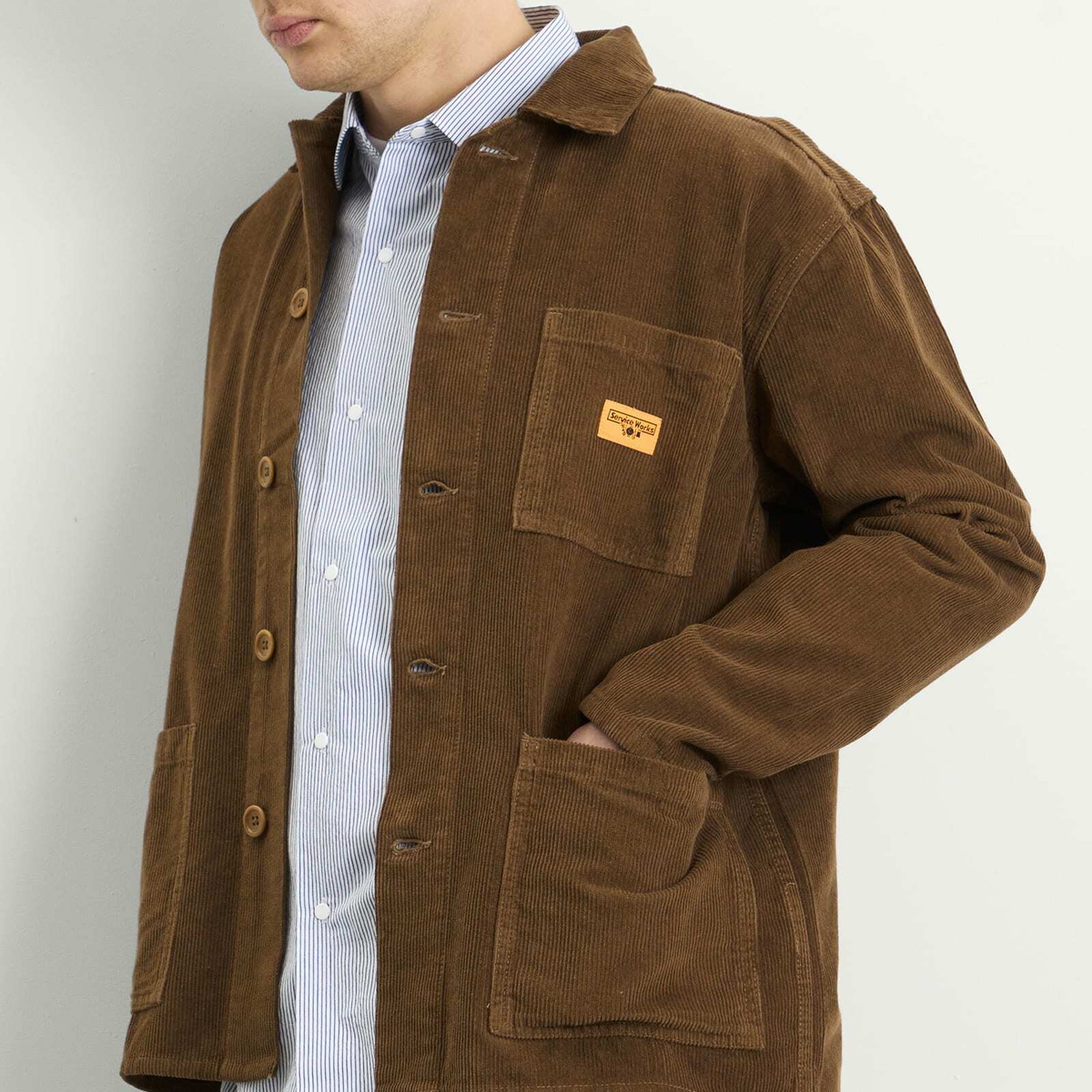 Service Works Men's Corduroy Chore Shirt in Bark