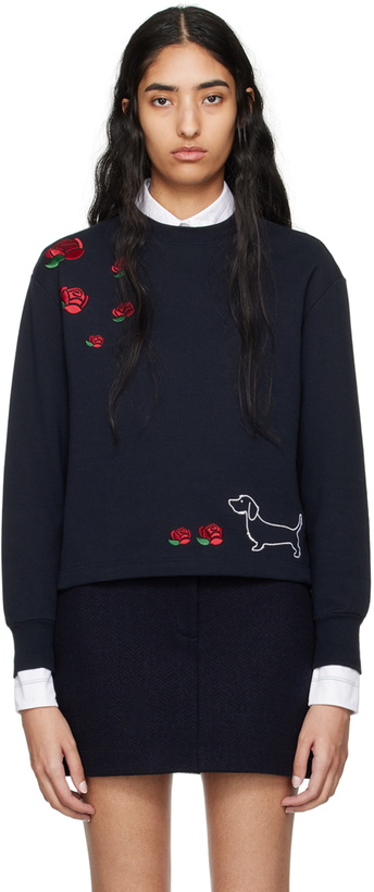 Photo: Thom Browne Navy Hector & Rose Sweatshirt