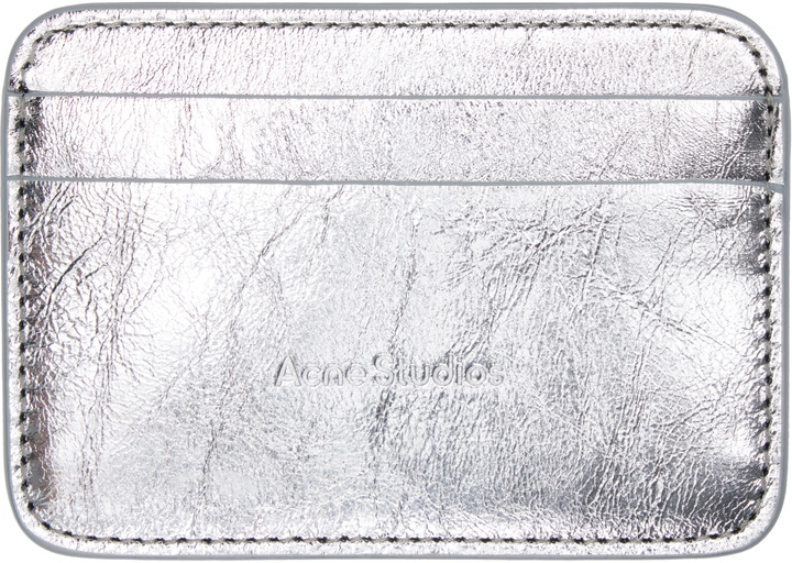 Photo: Acne Studios Silver Embossed-Logo Card Holder