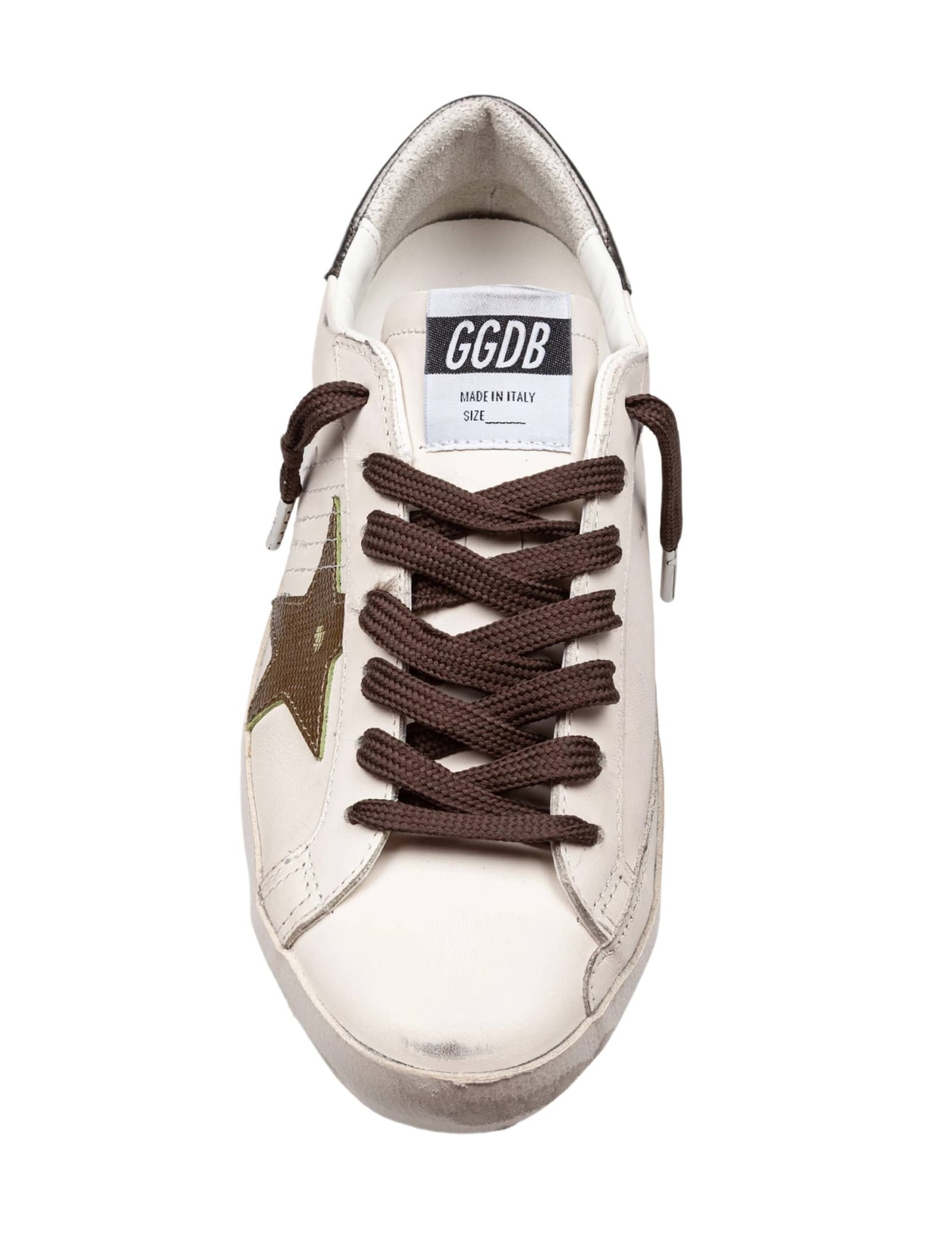 Golden Goose Super Star Leather Sneakers White And Green