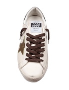 Golden Goose Super Star Leather Sneakers White And Green