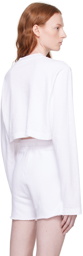 COTTON CITIZEN White Tokyo Crop Long Sleeve T-Shirt