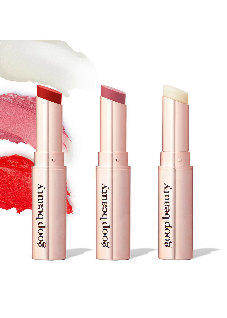 Goop Clean Nourishing Lip Balm Trio - Clear, Tomato & Peony