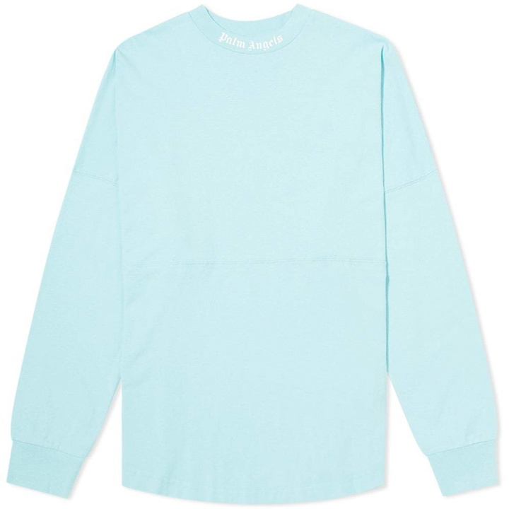 Photo: Palm Angels Logo Long Sleeve Mock Neck Tee Mint