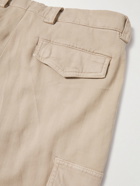 Brunello Cucinelli - Straight-Leg Herringbone Cotton-Blend Cargo Trousers - Brown
