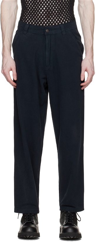 Photo: Adsum Navy Pigment-Dyed Trousers