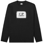 C.P. Company Men's Box Logo Longsleeve T-Shirt in Black