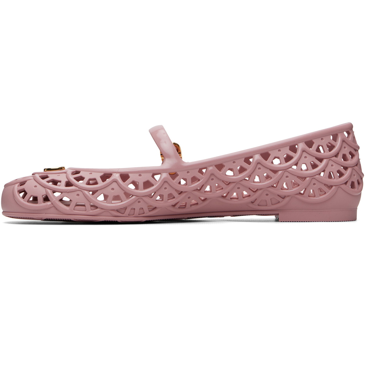 Valentino Garavani Pink Ondette Rubber Ballerina Flats