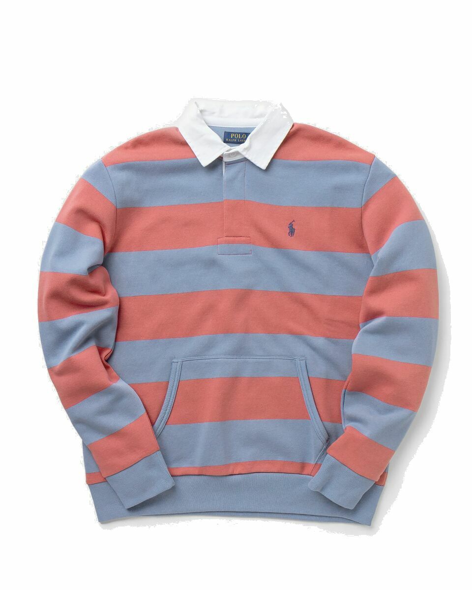 Photo: Polo Ralph Lauren Longsleeve Rugby Sweatshirt Blue|Pink - Mens - Sweatshirts
