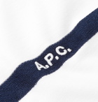 A.P.C. - Yukata Embroidered Terry-Trimmed Cotton-Jersey T-Shirt - White