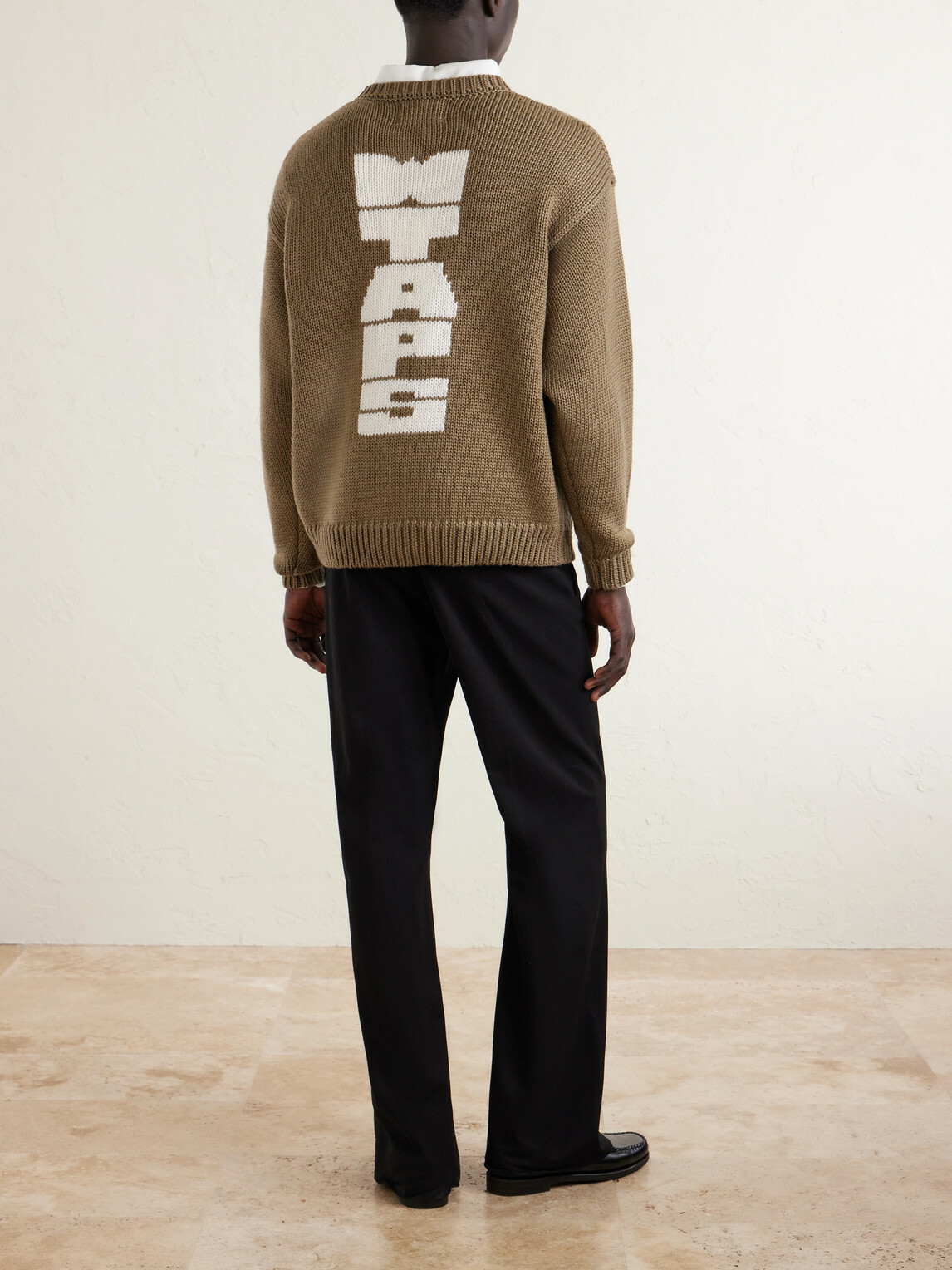 WTAPS - Logo-Intarsia Ribbed-Knit Sweater - Neutrals