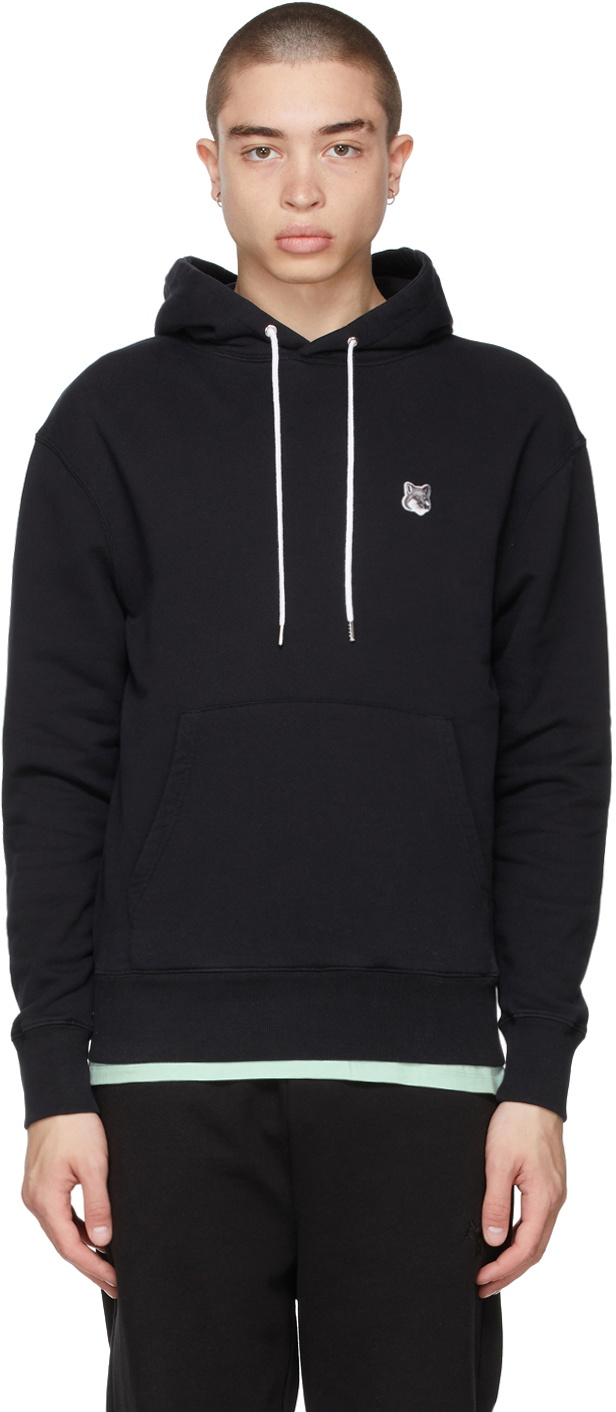 Maison Kitsuné Black & Grey Fox Head Patch Classic Hoodie Maison