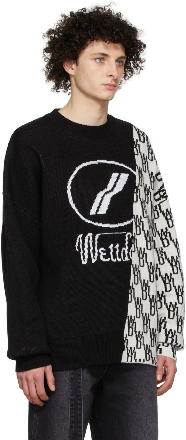 We11done Black WD1 Graphic Mix Logo Sweater We11done 