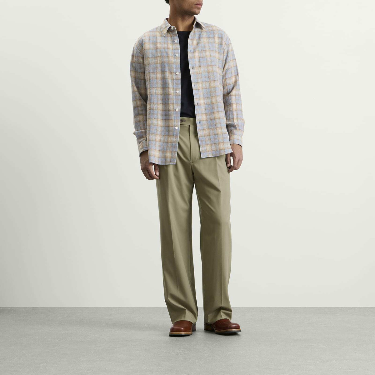 Auralee Men's Tropical Wool Trousers in Light Khaki