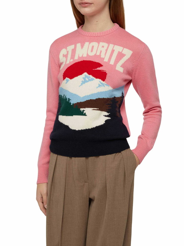 Photo: MC2 Saint Barth Woman Pink Sweater New Queen St. Moritz Postcard Print