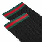 Gucci Men's Web Trim Socks in Black