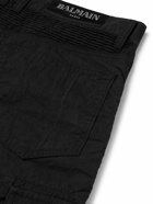 Balmain - Slim-Fit Cotton-Blend Cargo Trousers - Black