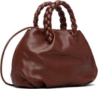 HEREU Brown Bombon M Supple Shiny Bag