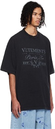 VETEMENTS Black Paris T-Shirt