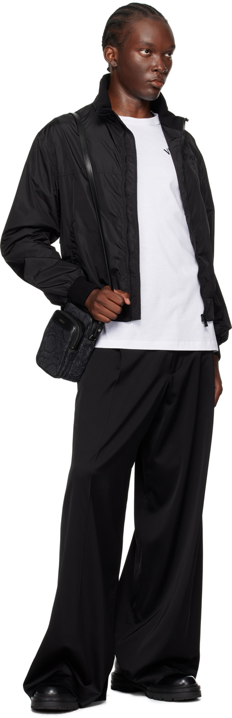Versace Black Milano Stamp Bomber Jacket