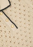 Frame The Bauble Open-knit Polo Shirt Cream