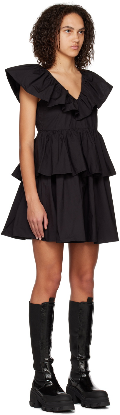 GANNI Black Tiered Minidress
