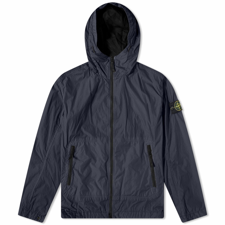 Photo: Stone Island Men's Crinkle Reps Hooded Jacket in Navy